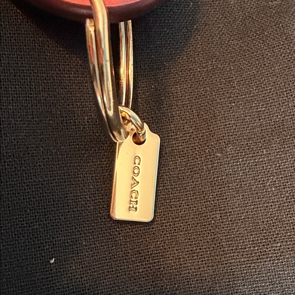 Coach Pink Heart Leather key chain bag charm Gold Hardware - Picture 2 of 4